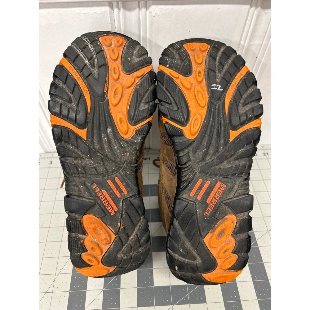 Merrell Work Boots Men 10 W Brown Moab 2 Mid Waterproof Composite Toe Wide